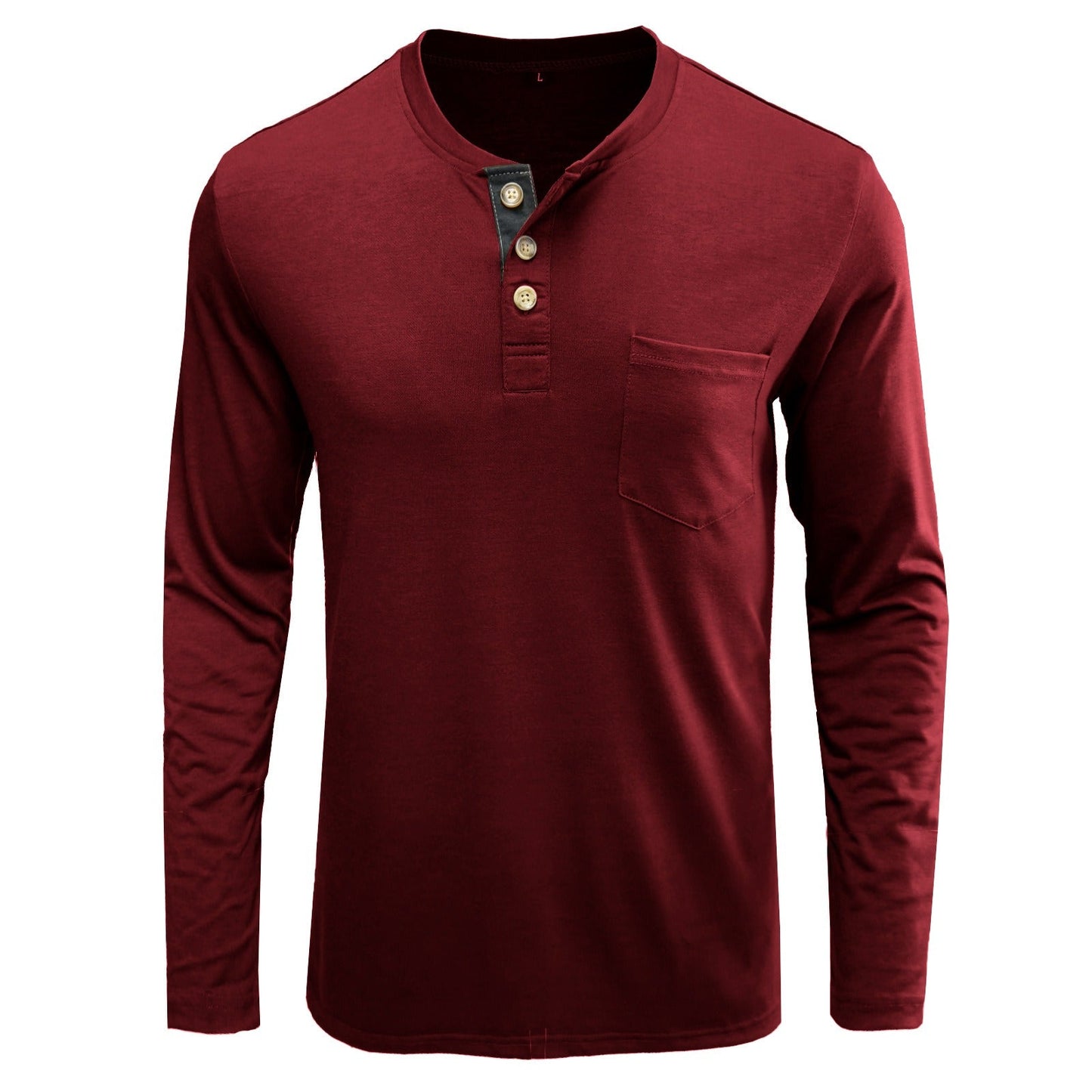 Hillside Autumn And Winter Men's Long Sleeved T - Shirt Solid Color Base Shirt - Posterify