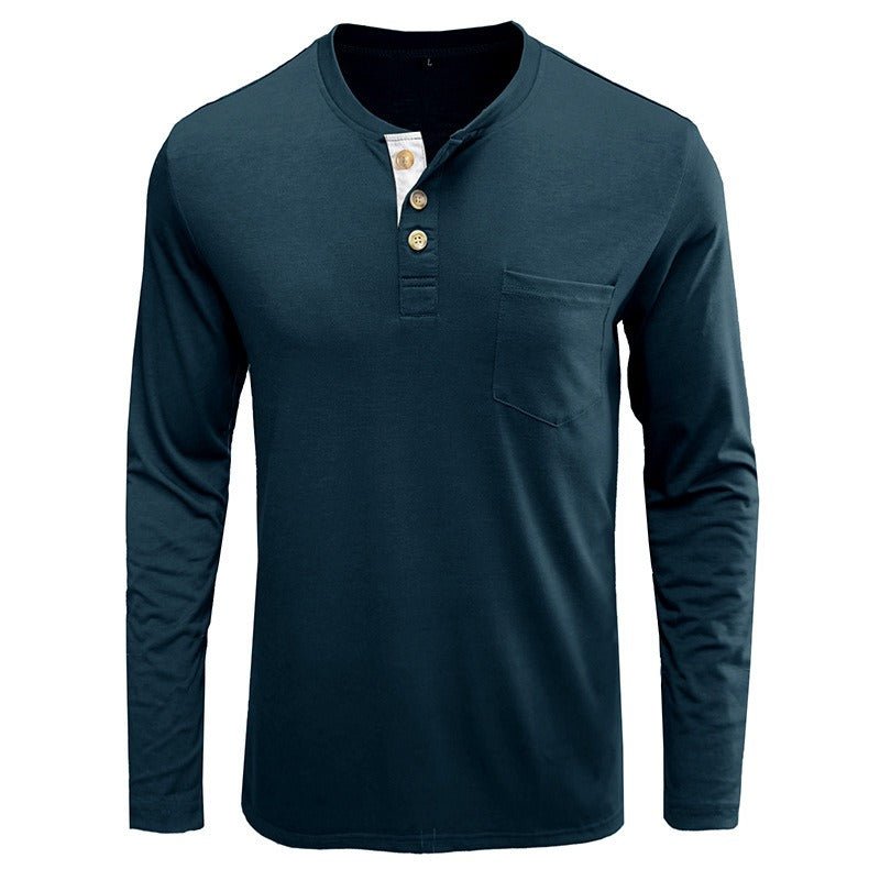 Hillside Autumn And Winter Men's Long Sleeved T - Shirt Solid Color Base Shirt - Posterify