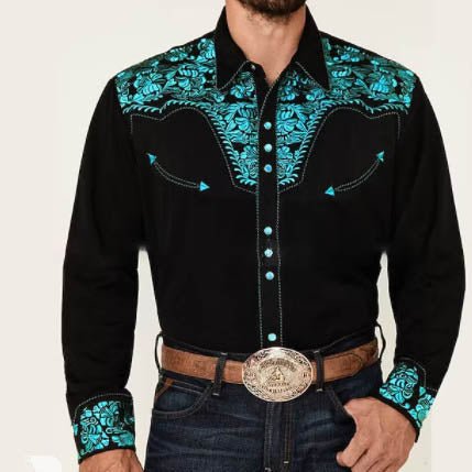 Hillside Cowboy style Shirt Vintage Mens Shirt - Posterify