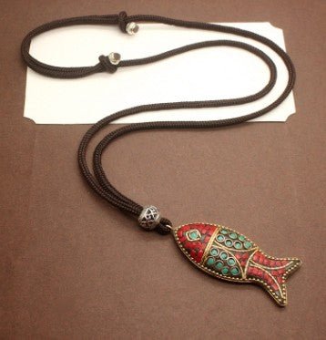 Hillside Fish charms Pendant Jewelry statement necklaces - Posterify