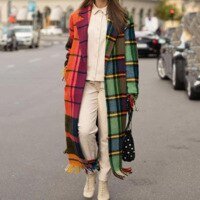 Hillside Full Hooded Coat Printed Casual Long Woolen Women Clothes Jacket - Posterify