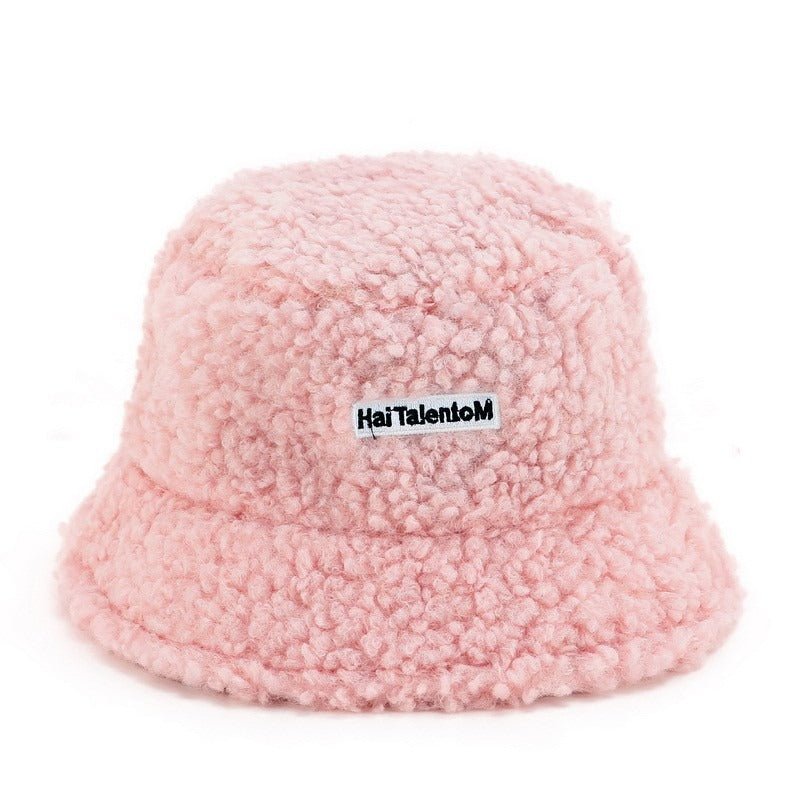 Hillside Hat Female Autumn And Winter Warm Lambswool Fishing Cap Korean Fashion Plush Cap New Fashion Letter Cap - Posterify