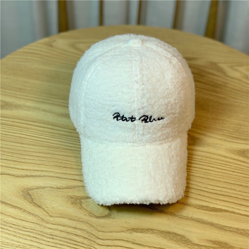 Hillside Lamb Hair Hat Female Autumn And Winter Fashion Plush Duck Tongue Hat Winter Lambswool Baseball Cap Winter - Posterify