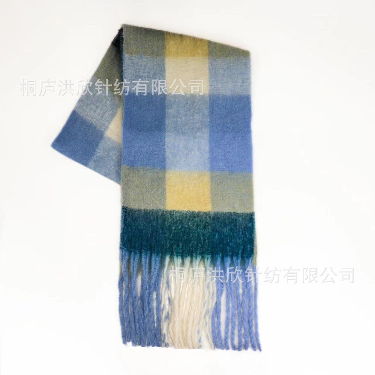 Hillside Men's and Women's Autumn and Winter Fashion Warm Rainbow Plaid Shawl Versatile Tassel Scarf - Posterify