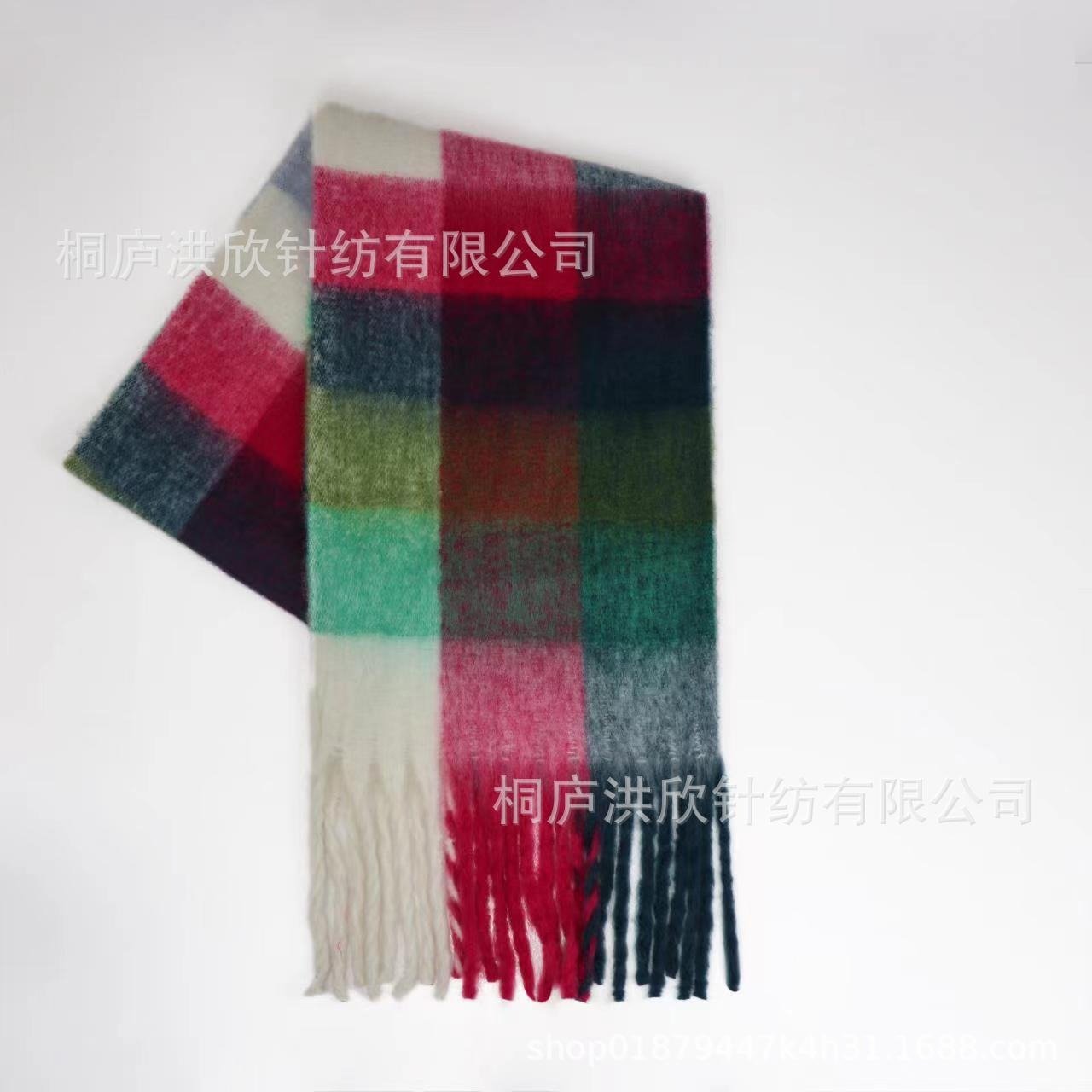 Hillside Men's and Women's Autumn and Winter Fashion Warm Rainbow Plaid Shawl Versatile Tassel Scarf - Posterify