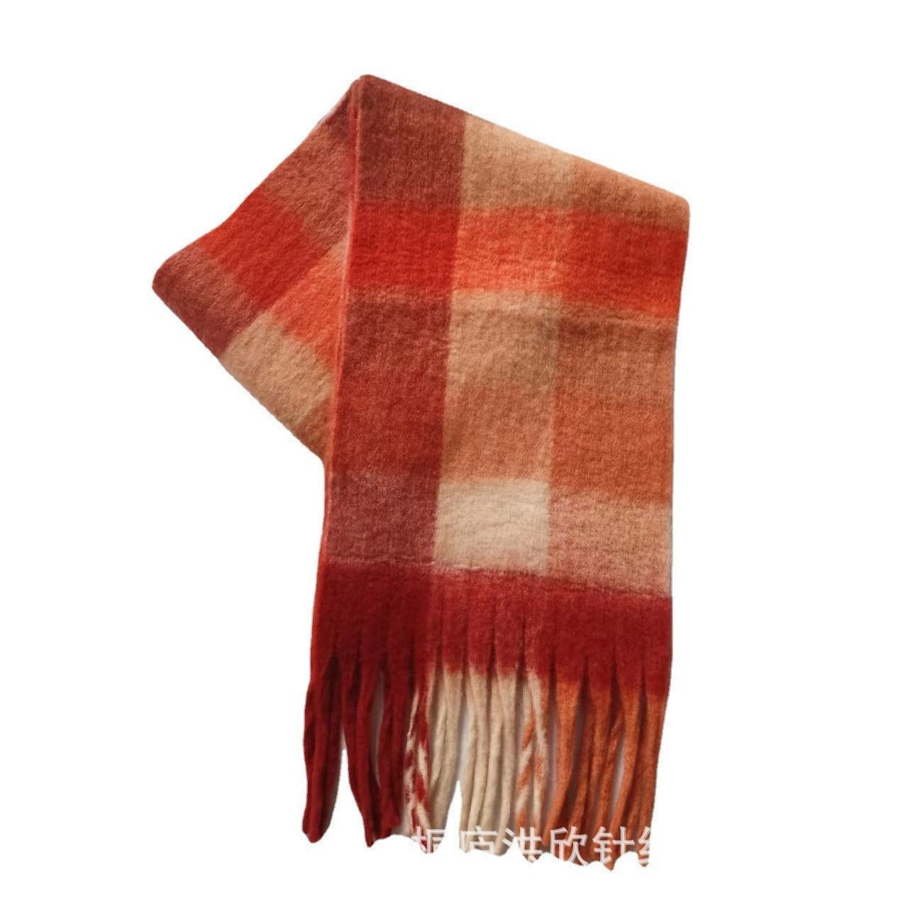 Hillside Men's and Women's Autumn and Winter Fashion Warm Rainbow Plaid Shawl Versatile Tassel Scarf - Posterify