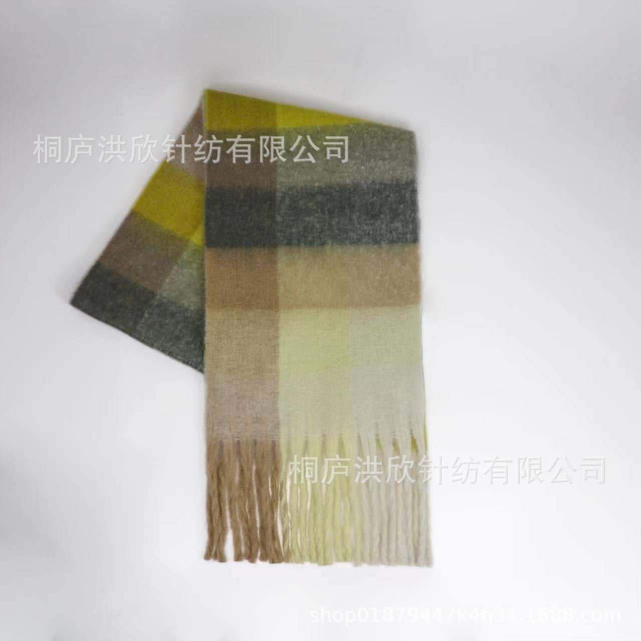 Hillside Men's and Women's Autumn and Winter Fashion Warm Rainbow Plaid Shawl Versatile Tassel Scarf - Posterify