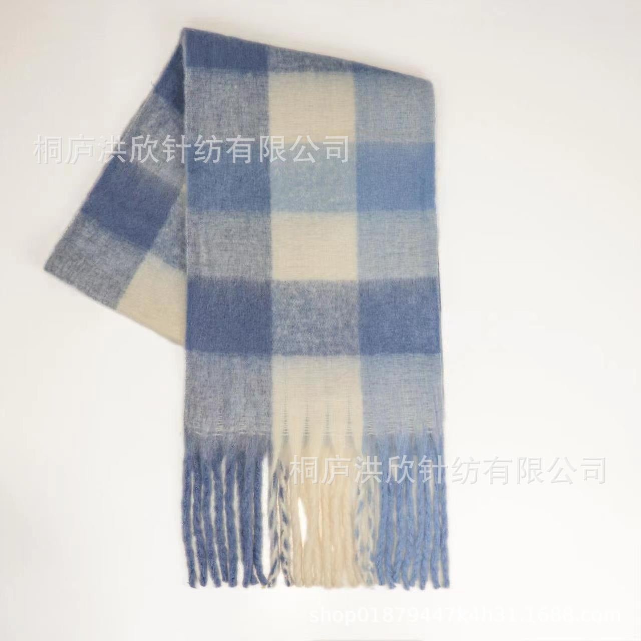 Hillside Men's and Women's Autumn and Winter Fashion Warm Rainbow Plaid Shawl Versatile Tassel Scarf - Posterify