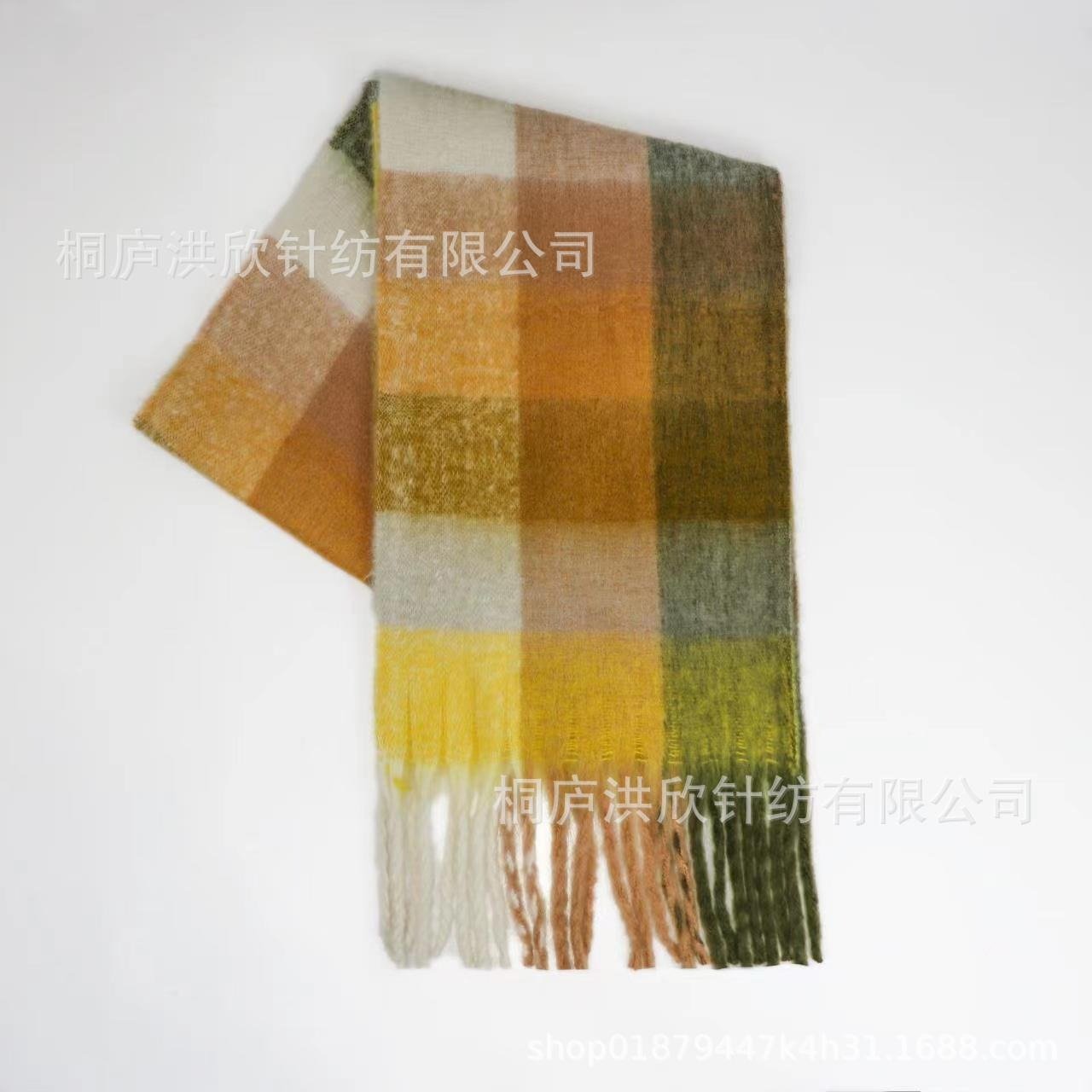 Hillside Men's and Women's Autumn and Winter Fashion Warm Rainbow Plaid Shawl Versatile Tassel Scarf - Posterify