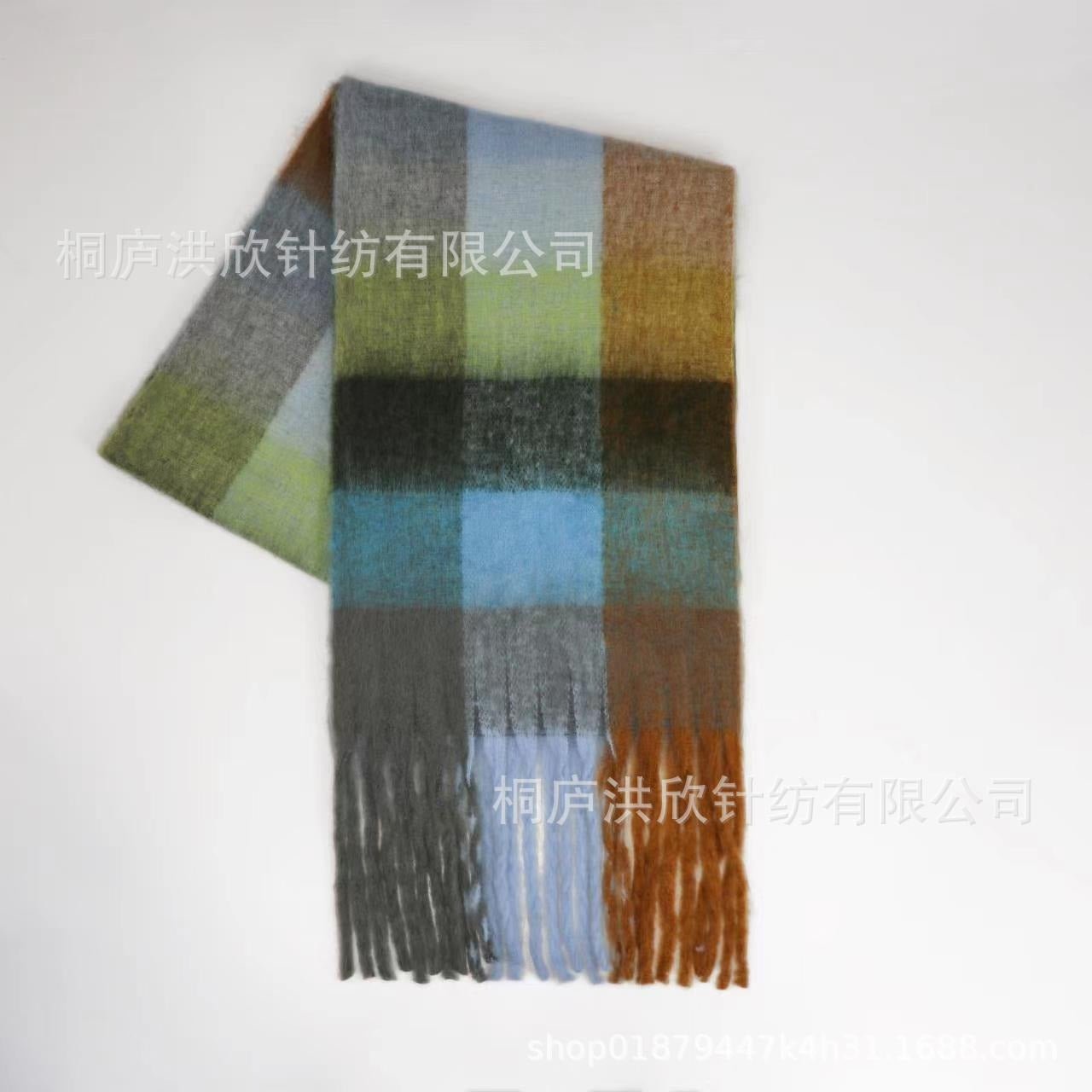 Hillside Men's and Women's Autumn and Winter Fashion Warm Rainbow Plaid Shawl Versatile Tassel Scarf - Posterify