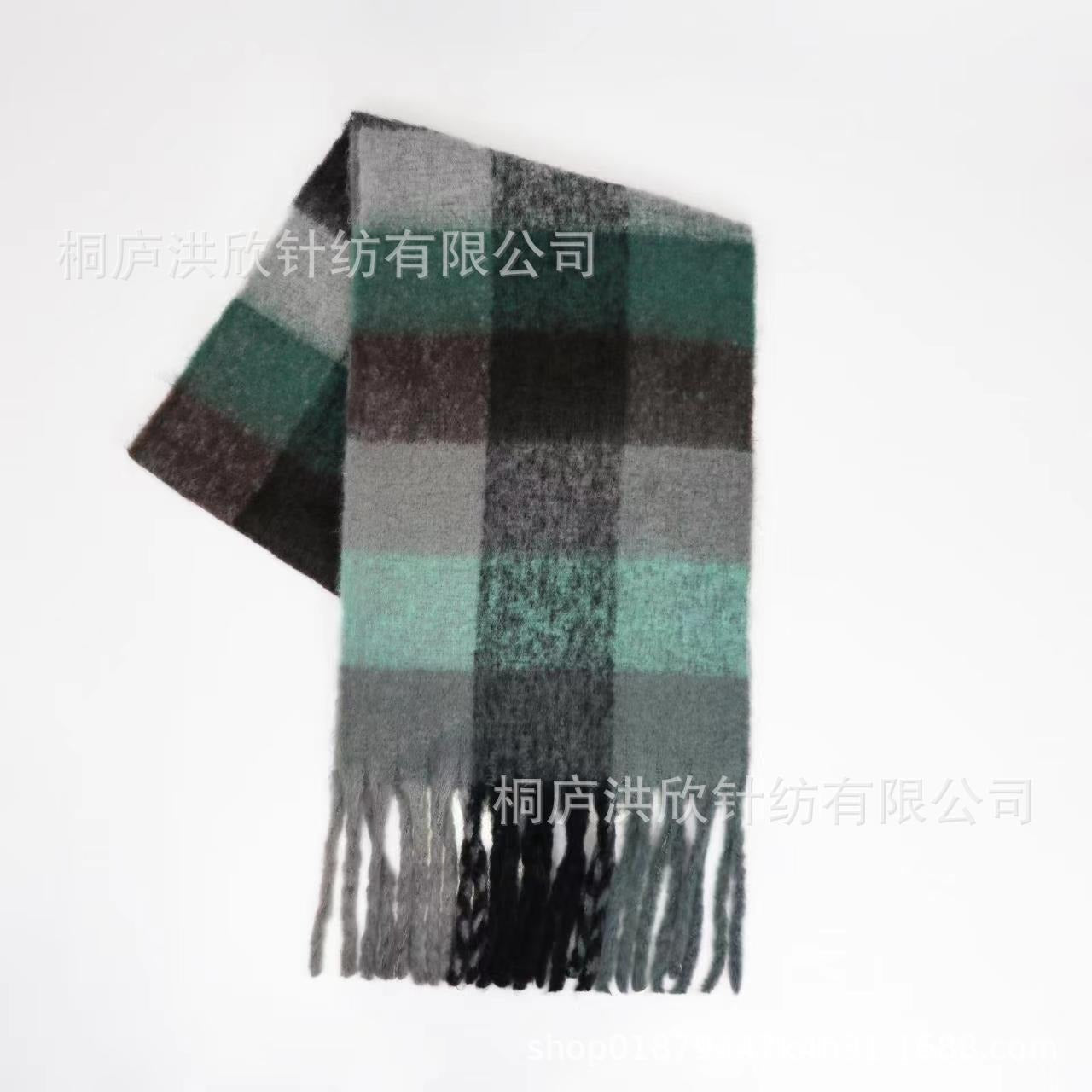 Hillside Men's and Women's Autumn and Winter Fashion Warm Rainbow Plaid Shawl Versatile Tassel Scarf - Posterify