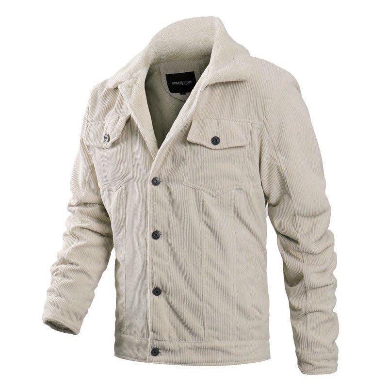 Hillside Men's Corduroy Plush Jacket Fashion Casual Coat Fashion Men's Wear - Posterify