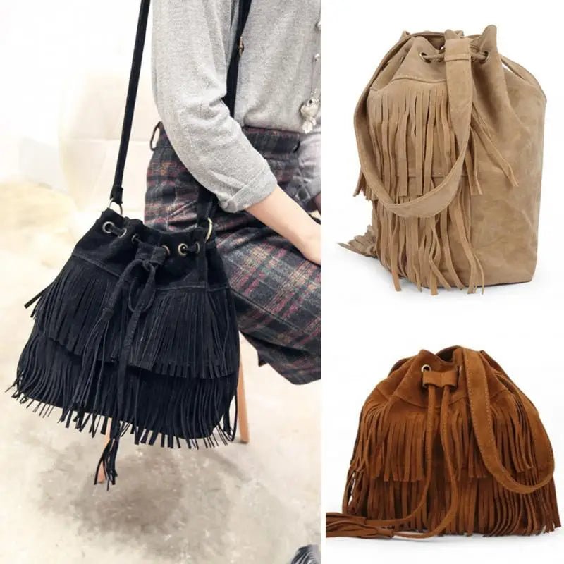 Hillside Retro Shoulder Bag Vintage Tassel Cross Body Bag Women Messenger Bags Popular Handbag Handbags Women - Posterify