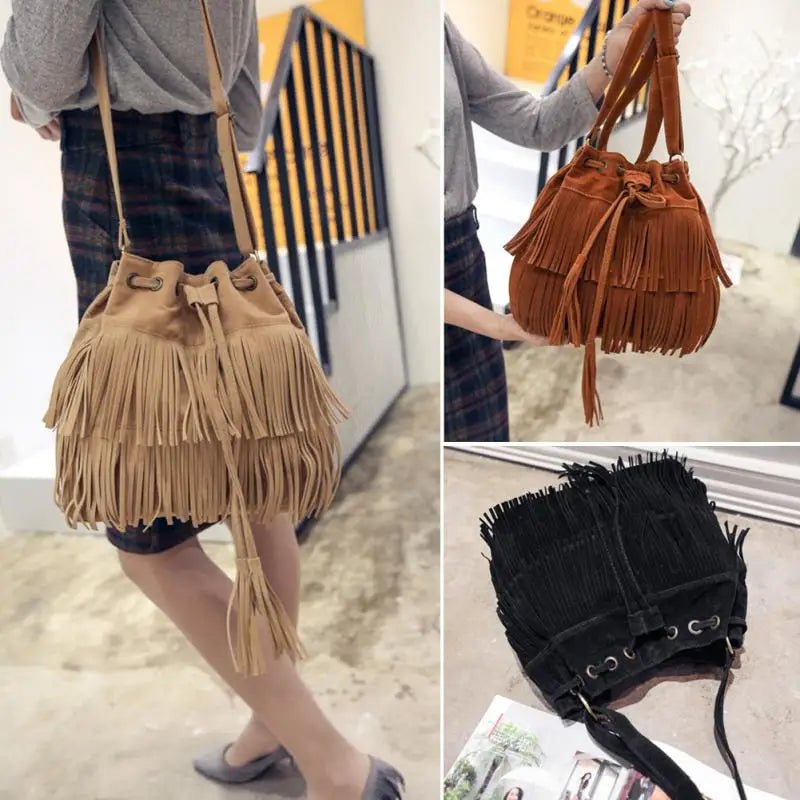 Hillside Retro Shoulder Bag Vintage Tassel Cross Body Bag Women Messenger Bags Popular Handbag Handbags Women - Posterify