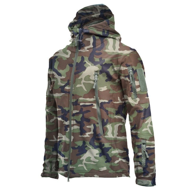 Hillside Shark Skin Soft Shell Jacket Camouflage Hooded Fleece Jacket Waterproof Wind Climbing Warm Coat Winter - Posterify