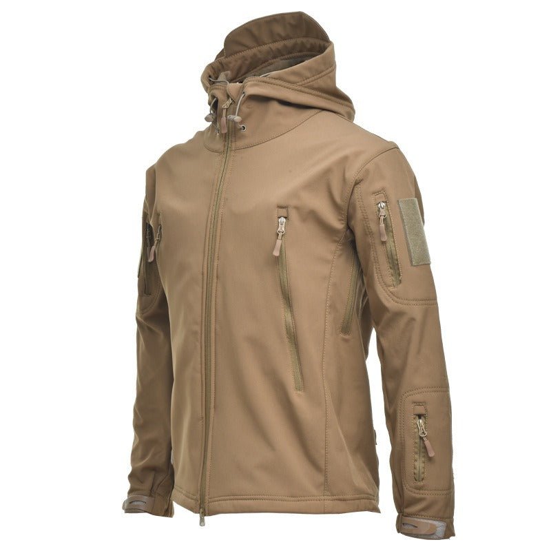 Hillside Shark Skin Soft Shell Jacket Camouflage Hooded Fleece Jacket Waterproof Wind Climbing Warm Coat Winter - Posterify