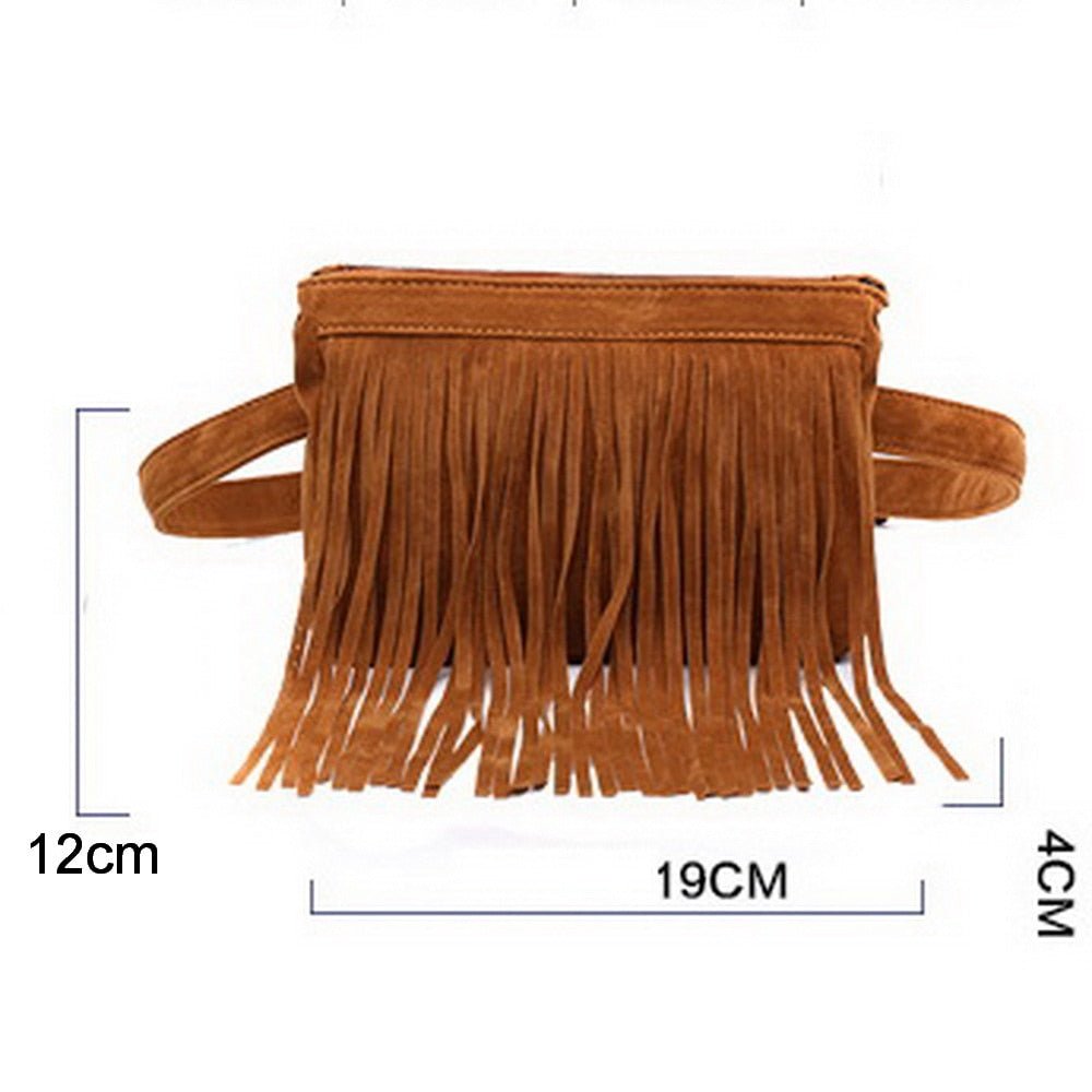 Hillside Waist Packs Fashion Simple Design Bags Classic Trendy Waist Bags Vintage Tassel Bags - Posterify