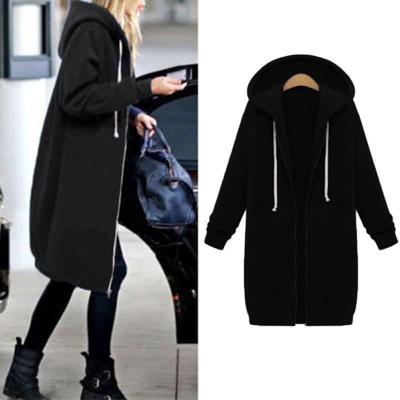 Hillside Women Long Coat Autumn Winter Hooded Jacket Female Sweater Ladies Cardigans - Posterify