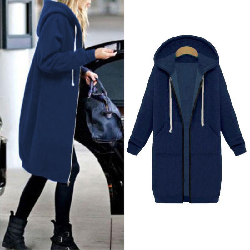 Hillside Women Long Coat Autumn Winter Hooded Jacket Female Sweater Ladies Cardigans - Posterify