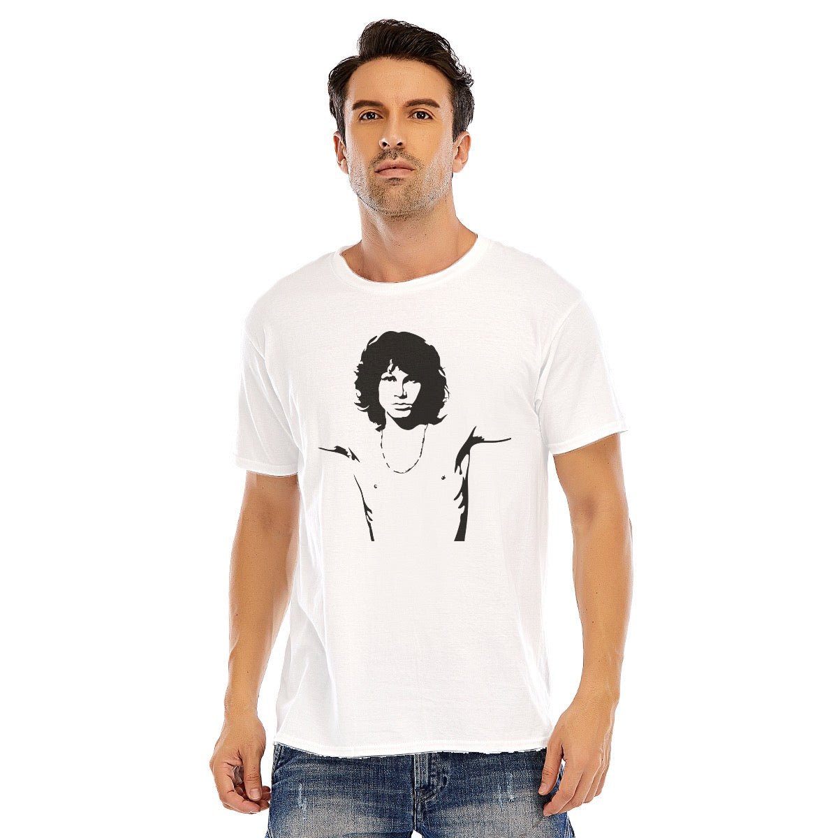 Jim Morrison Unisex O - neck Short Sleeve T - shirt | 180GSM Cotton (DTF) - Posterify