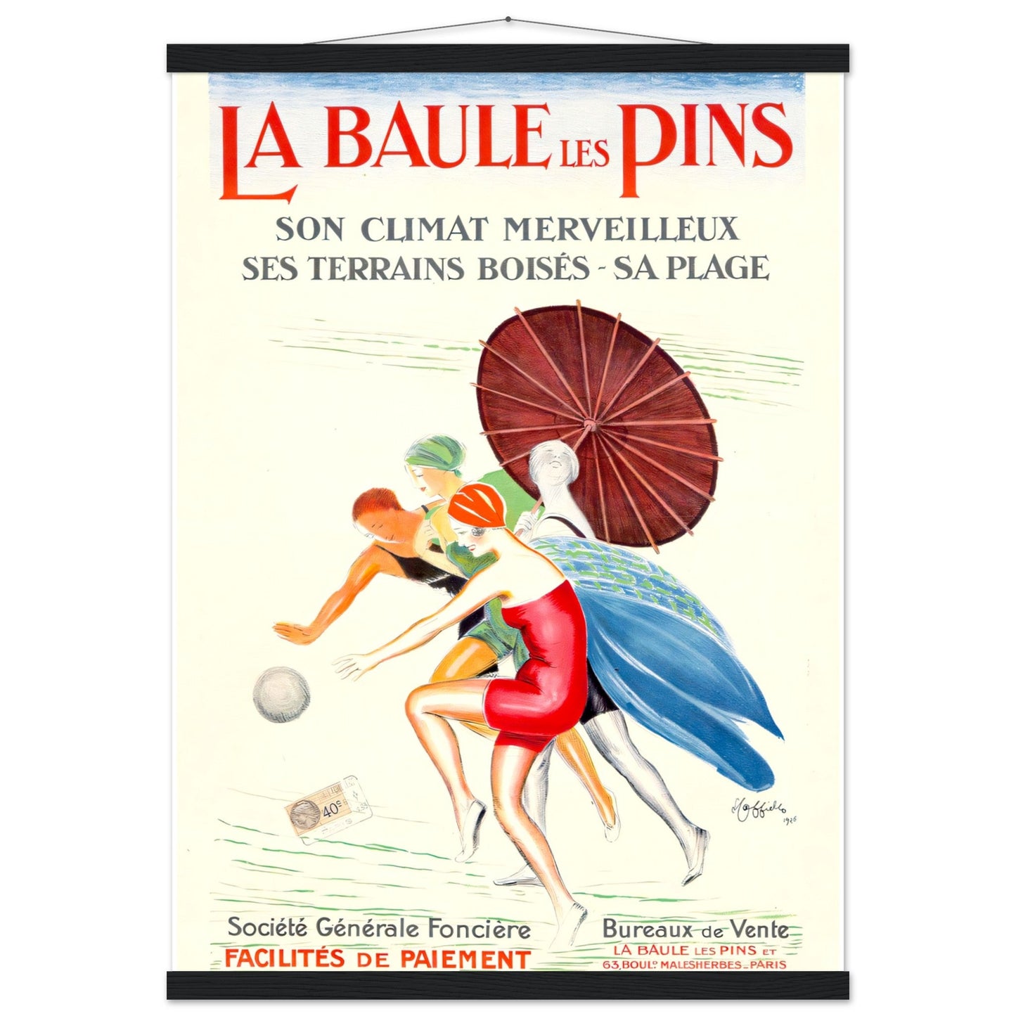 La Baule les Pins Vintage poster reprint on Premium Matte Paper - Posterify