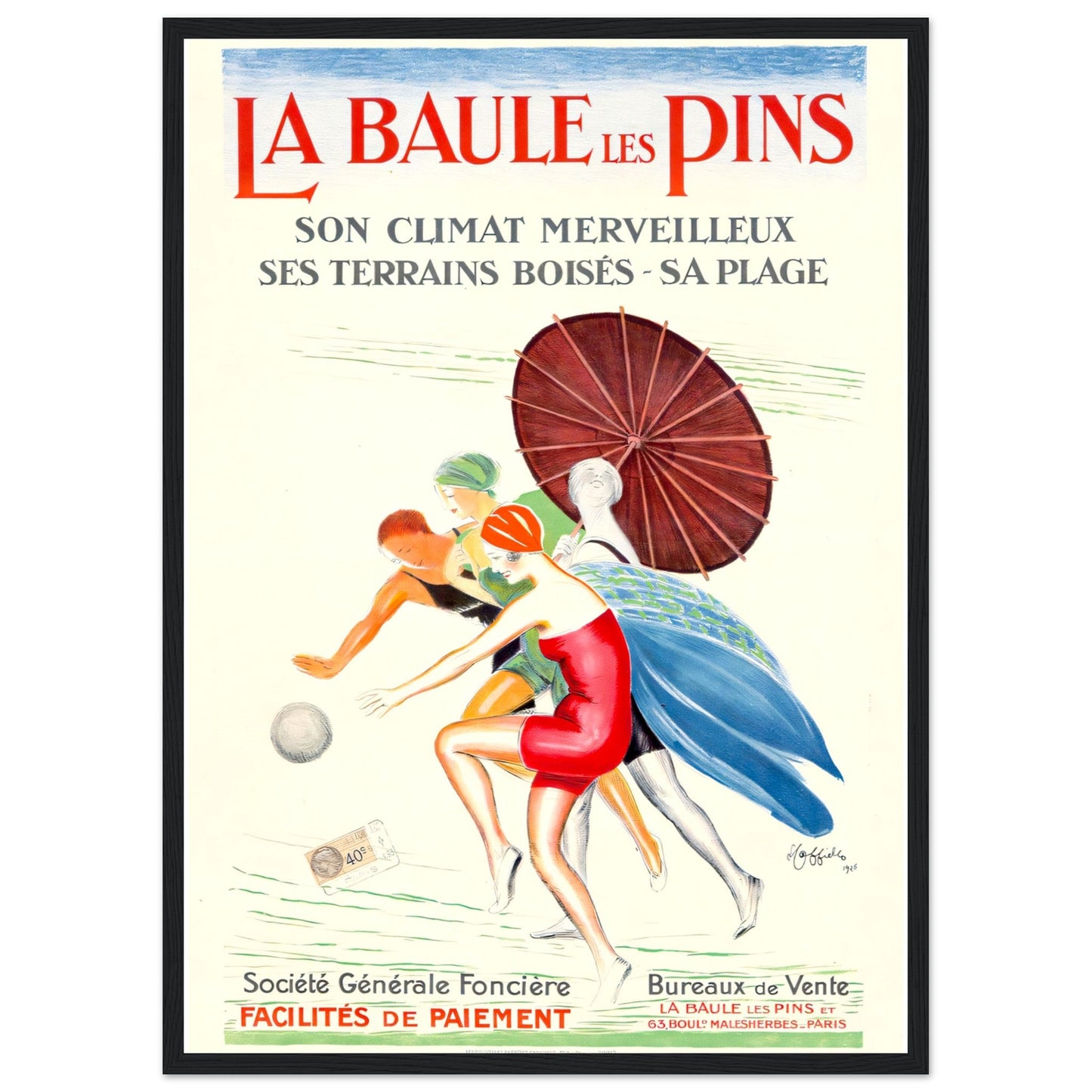 La Baule les Pins Vintage poster reprint on Premium Matte Paper - Posterify