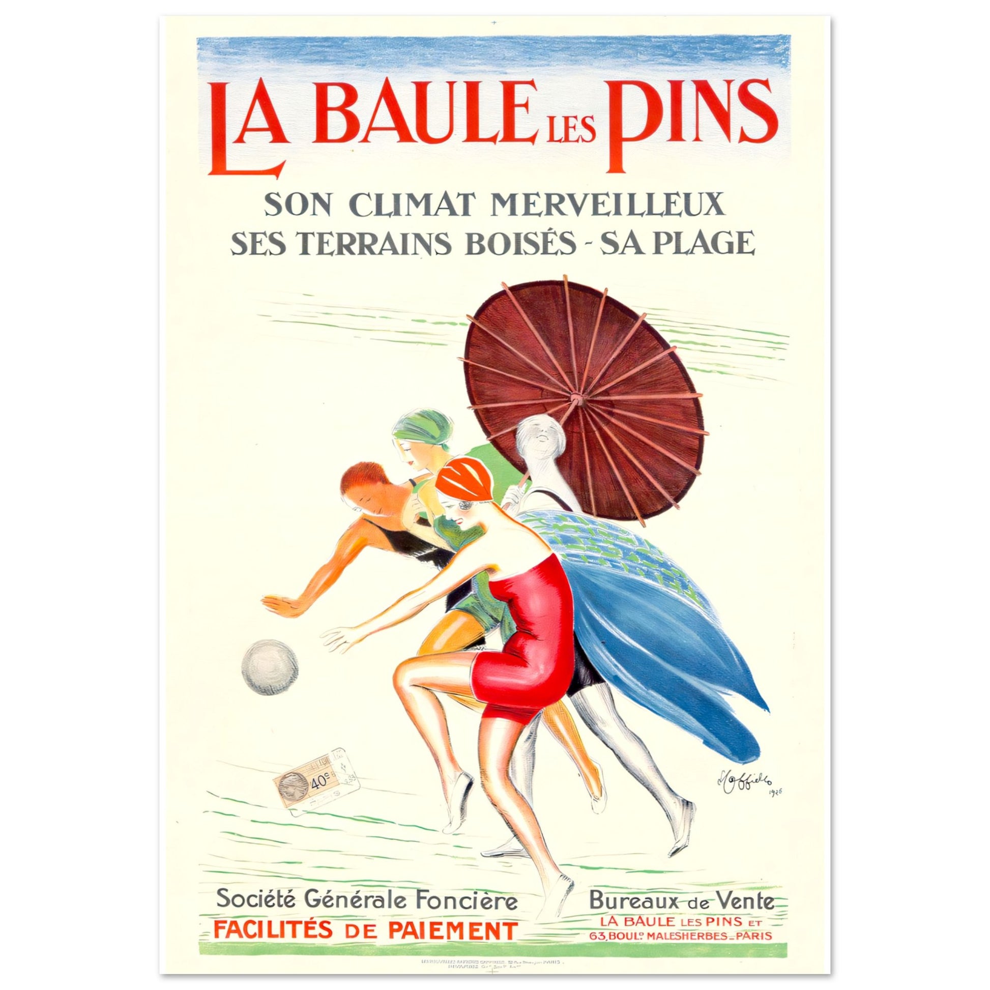 La Baule les Pins Vintage poster reprint on Premium Matte Paper - Posterify