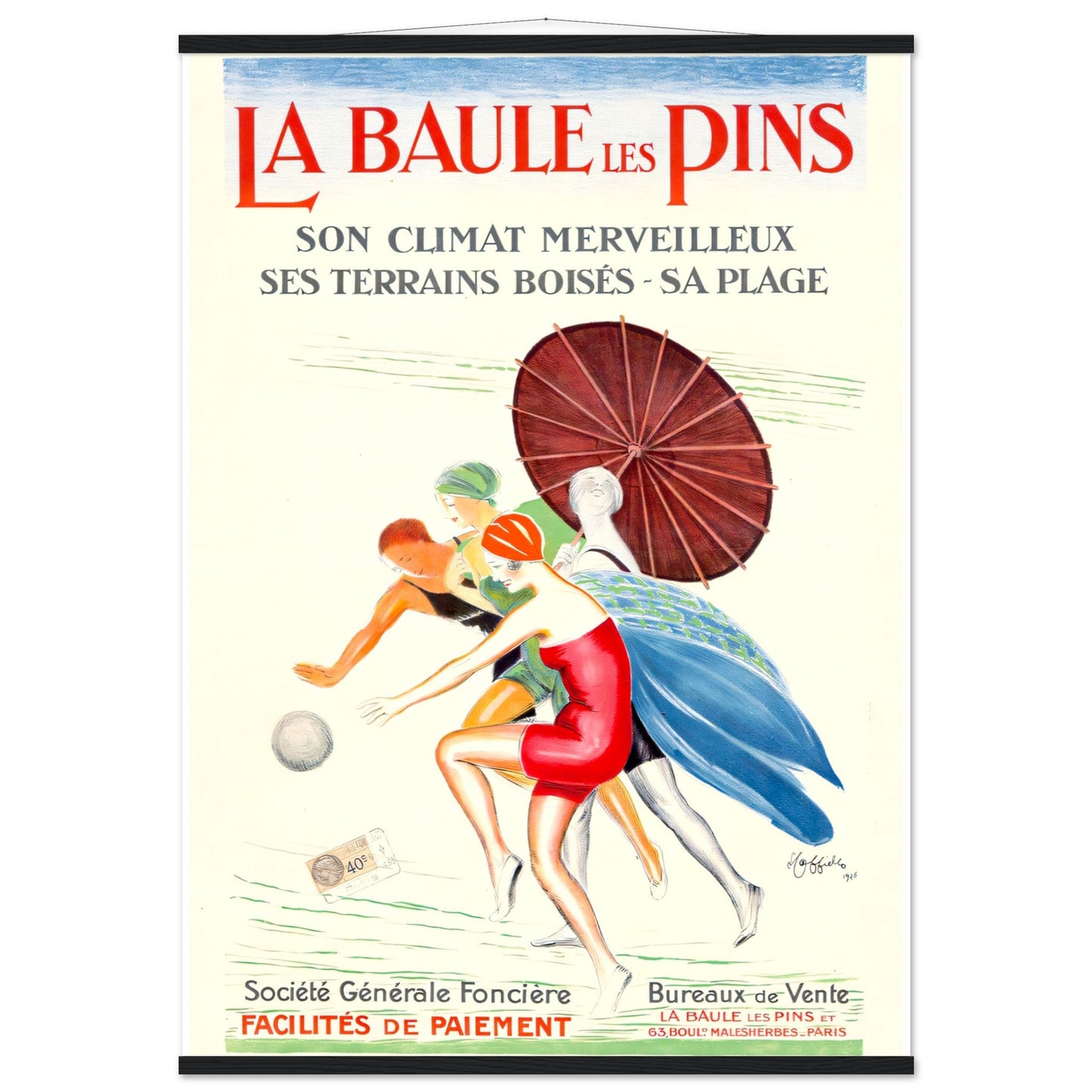 La Baule les Pins Vintage poster reprint on Premium Matte Paper - Posterify