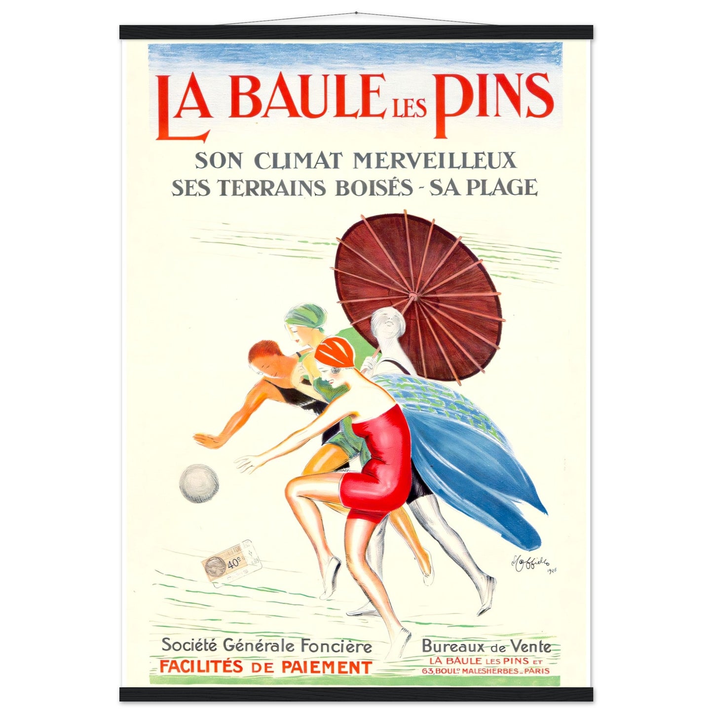 La Baule les Pins Vintage poster reprint on Premium Matte Paper - Posterify