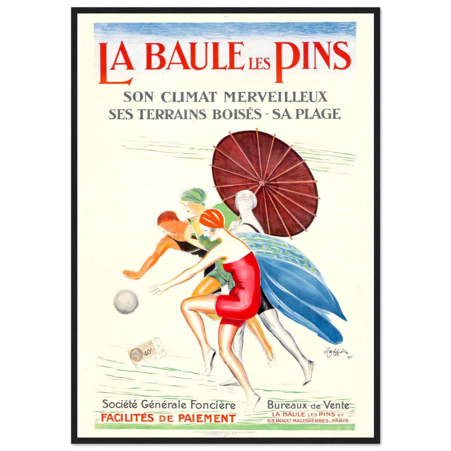 La Baule les Pins Vintage poster reprint on Premium Matte Paper - Posterify