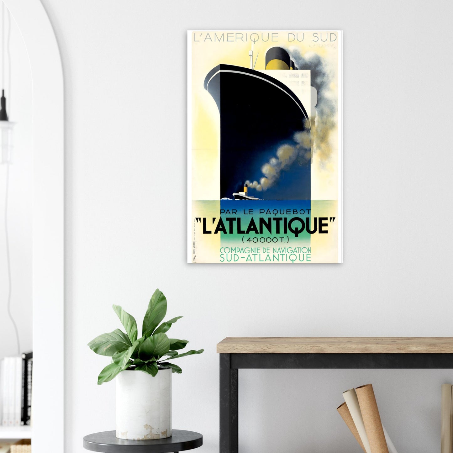 L’Antlantique Vintage poster reprint on Premium Matte Paper - Posterify