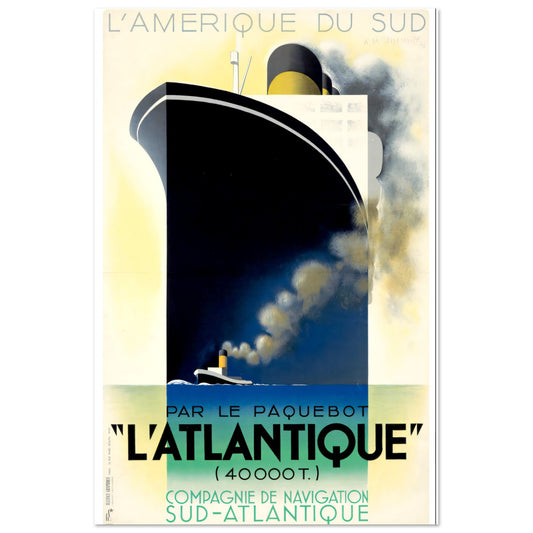 L’Antlantique Vintage poster reprint on Premium Matte Paper - Posterify