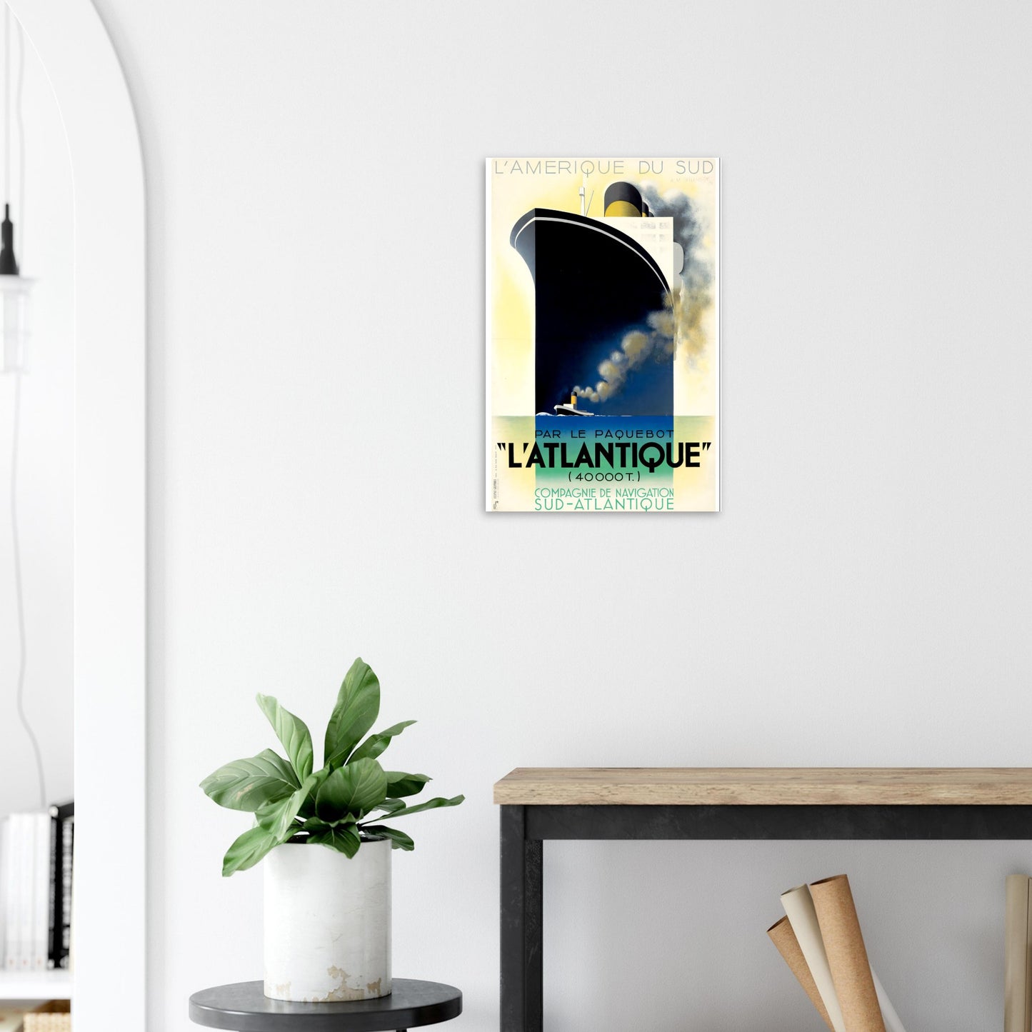 L’Antlantique Vintage poster reprint on Premium Matte Paper - Posterify