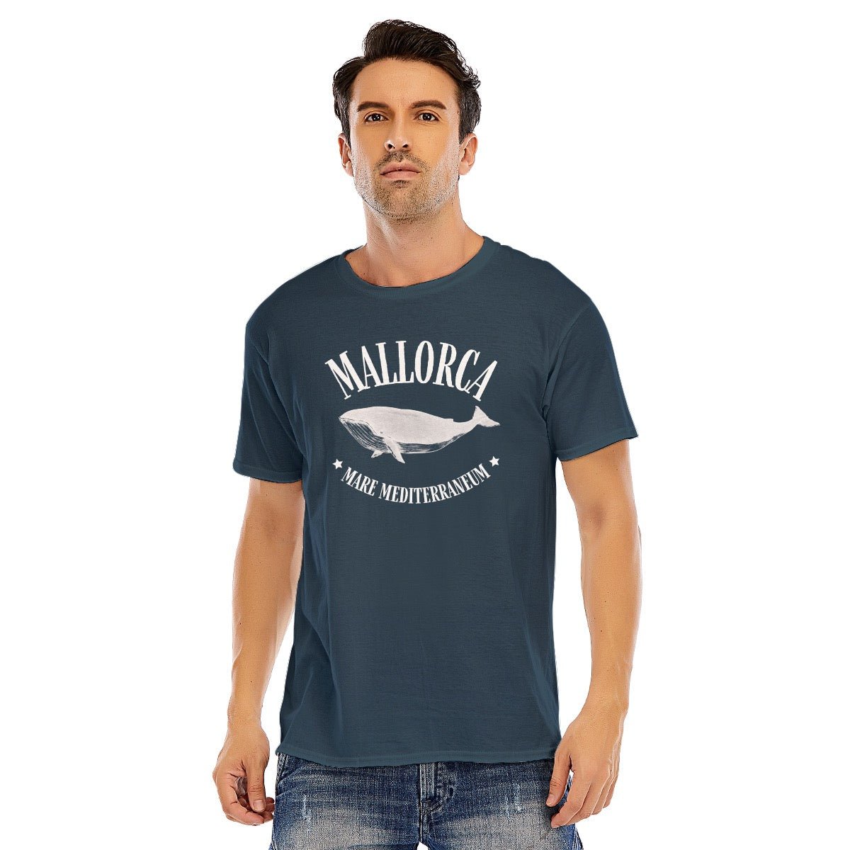 Mallorca Mare Mediterraneum Whale Unisex O - neck Short Sleeve T - shirt - Posterify