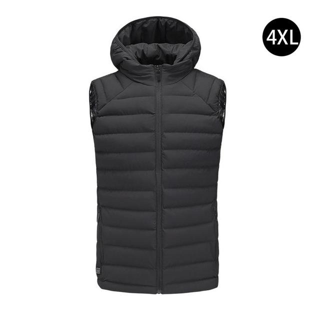 Men Outdoor USB Infrared Heating Vest Hooded Jacket Winter Electric Thermal Waistcoat For Sports Hiking Vest Clothing - Posterify