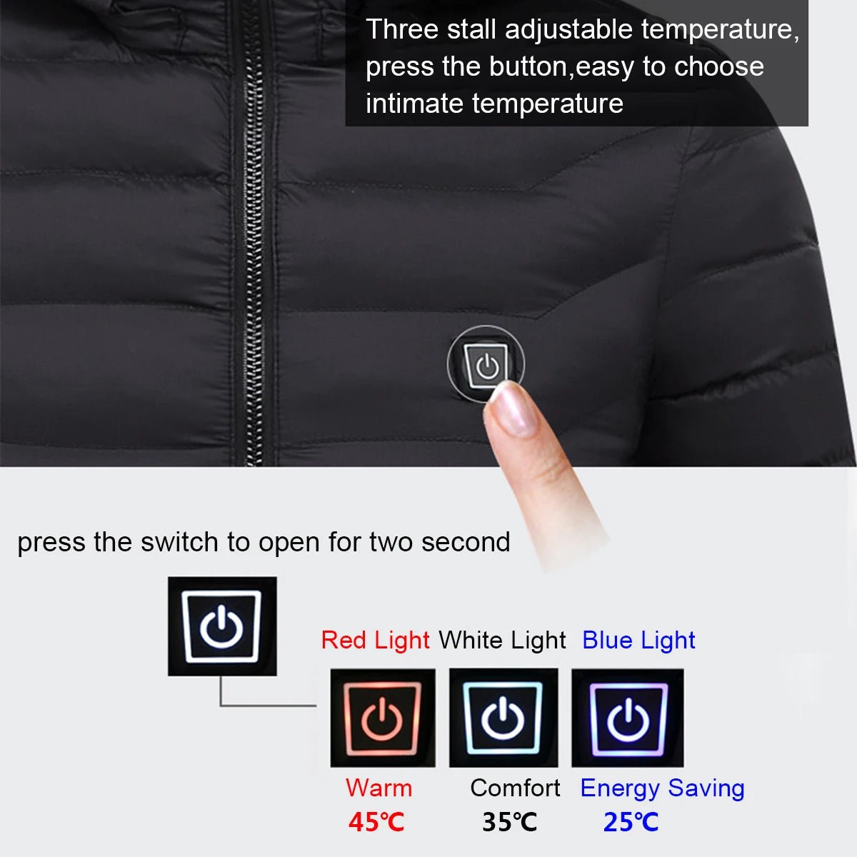 Mens Winter Heated USB Hooded Work Jacket Coats Adjustable Temperature Control Safety Clothing - Posterify