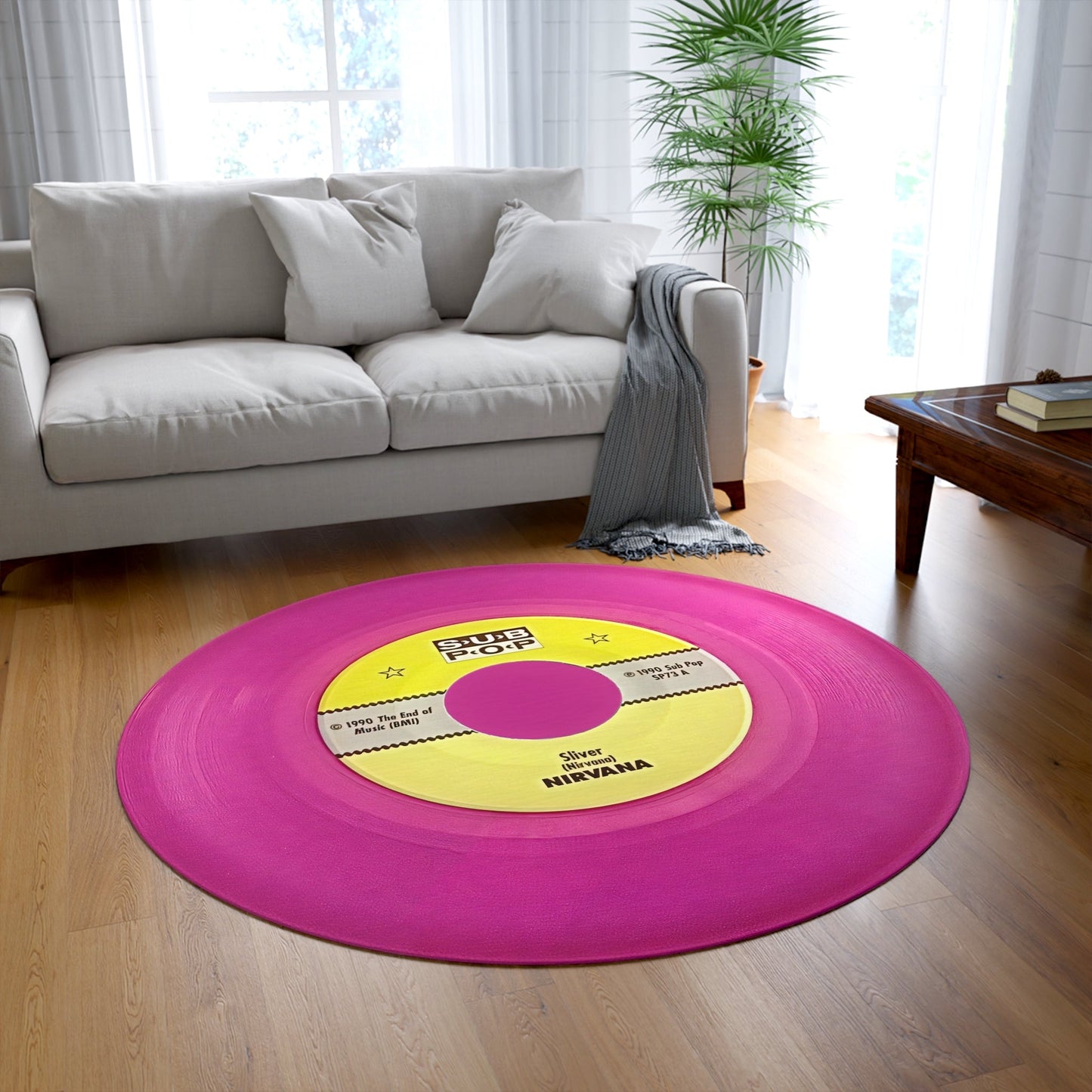 Nirvana Sliver Vinyl Single Round Mat (Customize a mat on request) - Posterify