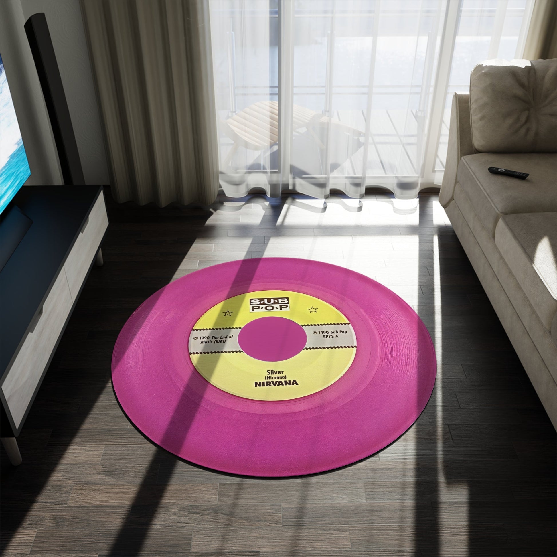 Nirvana Sliver Vinyl Single Round Mat (Customize a mat on request) - Posterify