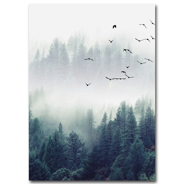 Nordic Decoration Forest Lanscape Wall Art Canvas Poster and Print Canvas Painting Decorative Picture for Living Room Home Decor - Posterify