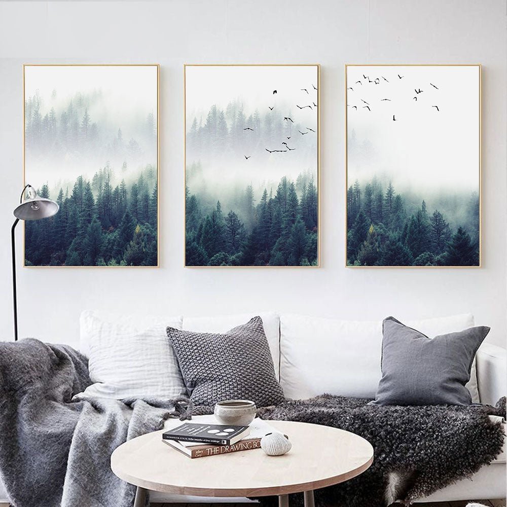 Nordic Decoration Forest Lanscape Wall Art Canvas Poster and Print Canvas Painting Decorative Picture for Living Room Home Decor - Posterify