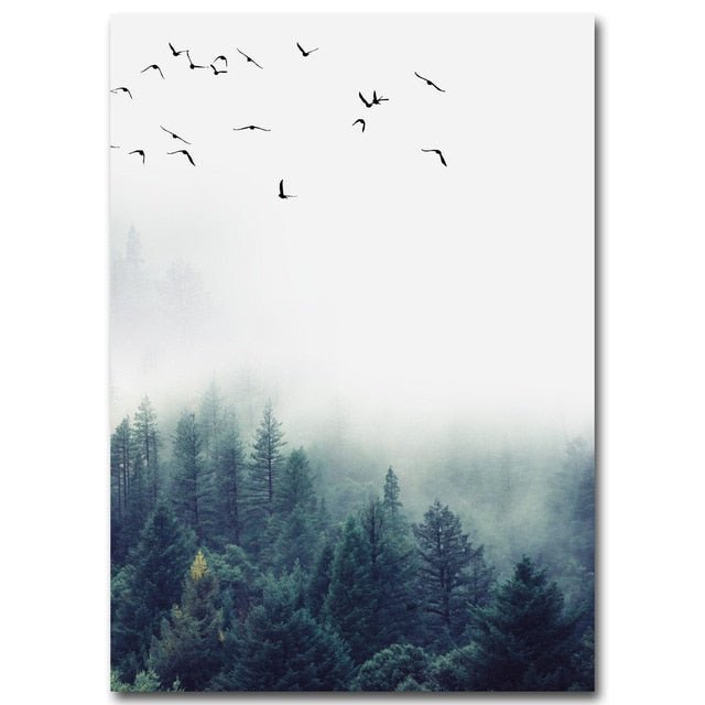 Nordic Decoration Forest Lanscape Wall Art Canvas Poster and Print Canvas Painting Decorative Picture for Living Room Home Decor - Posterify