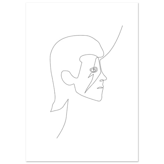 One Line Ziggy Stardust Poster by Posterify Design on Premium Matte Paper - Posterify