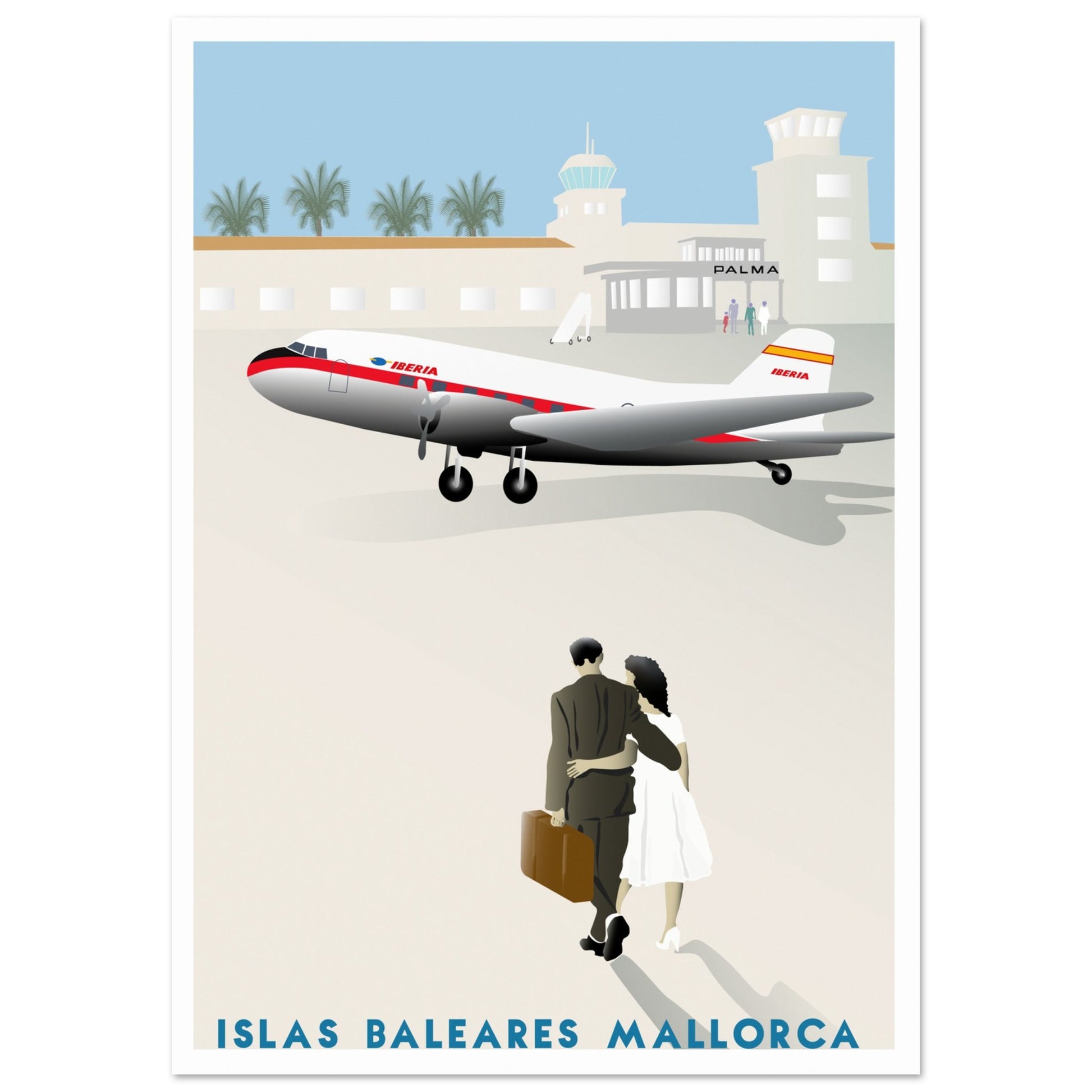 Palma Airport 1950 Vintage Poster by Posterify Design on Classic Matte Paper - Posterify