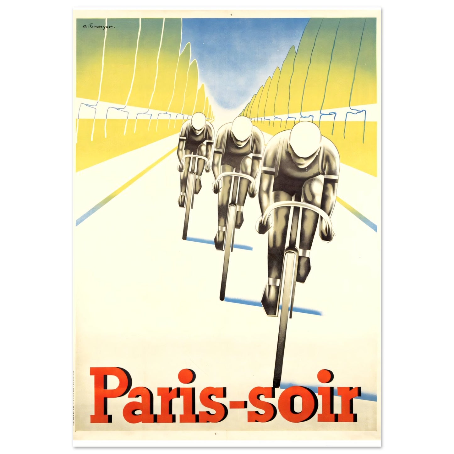 Paris Soir Vintage poster reprint on Premium Matte Paper - Posterify