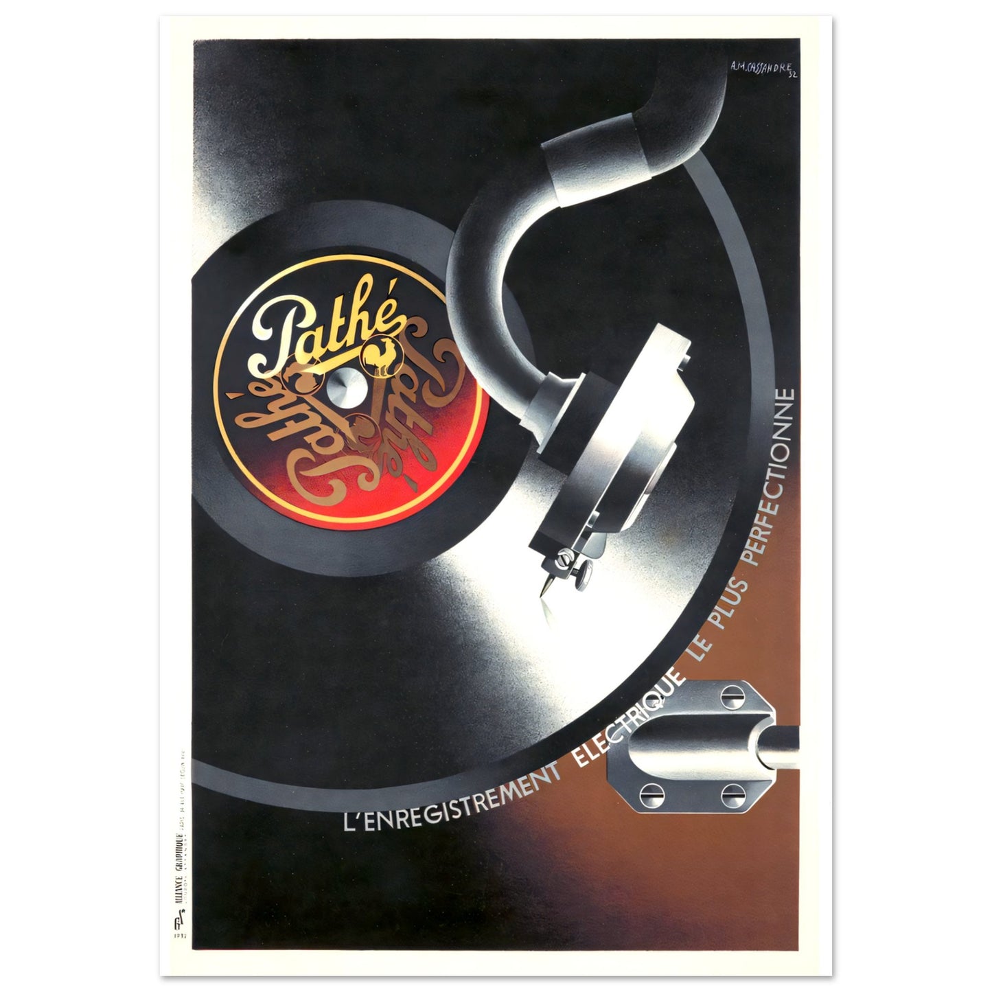 Pathé Vinyl player Vintage poster reprint on Premium Matte Paper - Posterify