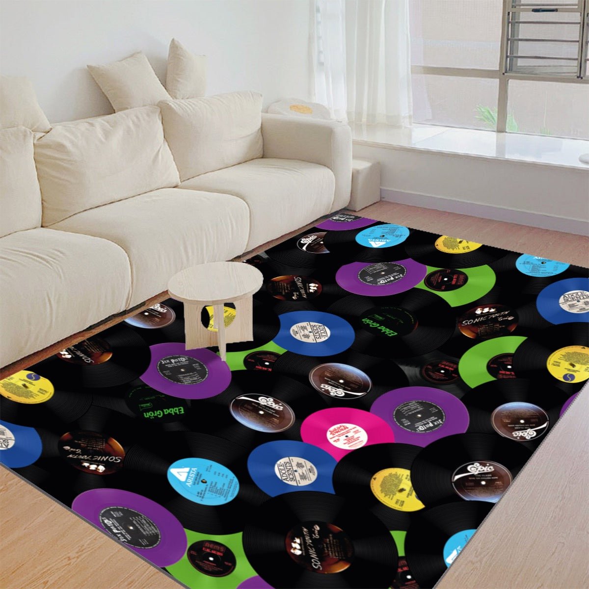 Punk Vinyl Records (Clash, Ramones, Sonic, 6pistols) Rectangular Thickened Floor Mat - Posterify