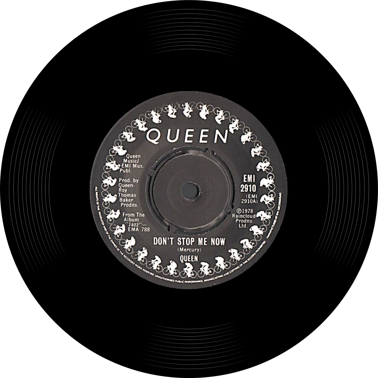 Queen, Don't Stop Me Now, Vinyl Record Round Mat (Can also be used as sound damper on wall) - Posterify