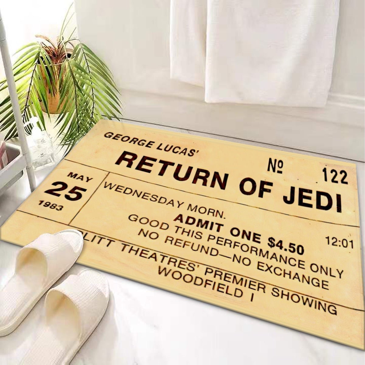 Return of Jedi Original 1983 Movie ticket Door Mat - Posterify