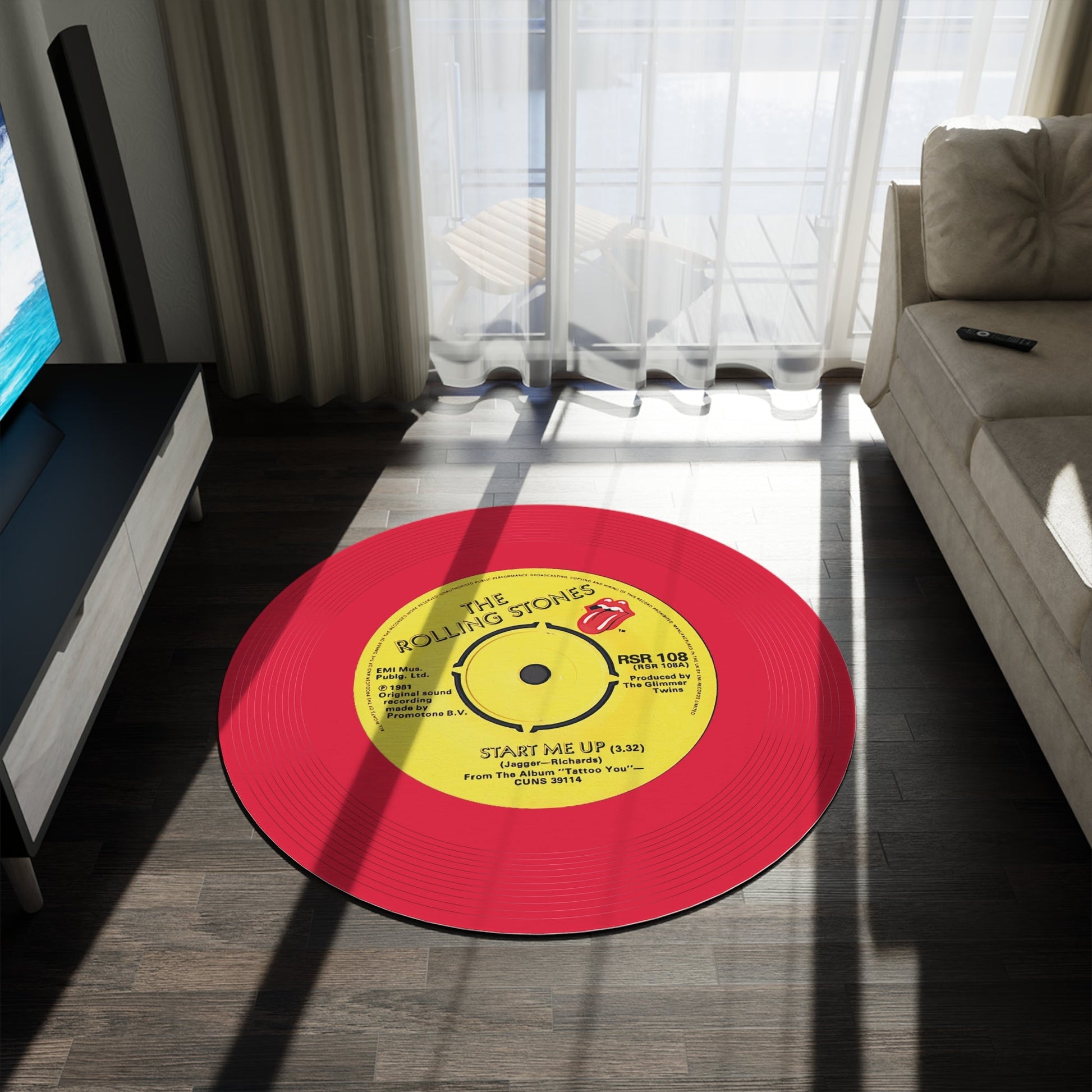 Rolling Stones, Start Me Up, Vinyl Record, Mat (Customize a mat on request) - Posterify