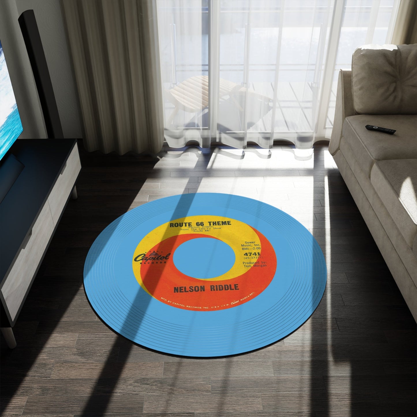 Route 66 Theme, Nelson Riddle, Vinyl Record Single Mat (Customize a mat on request) - Posterify